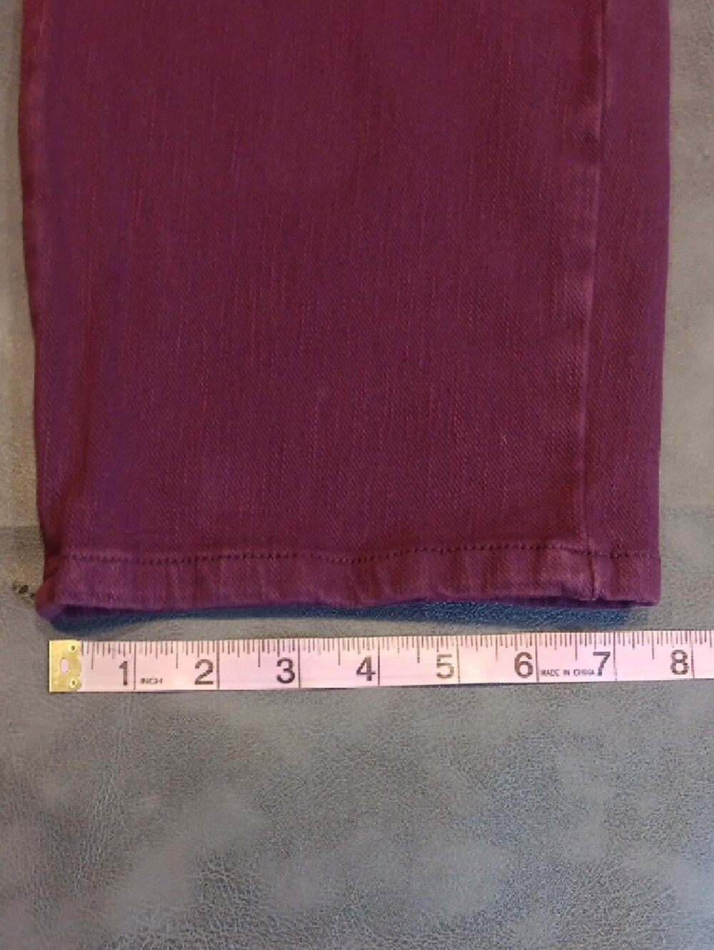 Coldwater Creek Womens Knit Denim Straight Leg Jeans in Burgundy/Plum - Picture 9 of 11